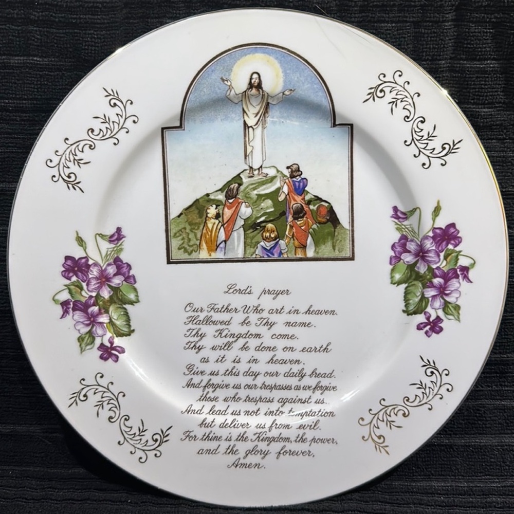 Vintage 1960's Lord's Prayer Wall Plate by Norleans
